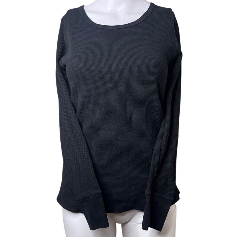 Old Navy Waffle Knit Thermal Black Jack Size Small